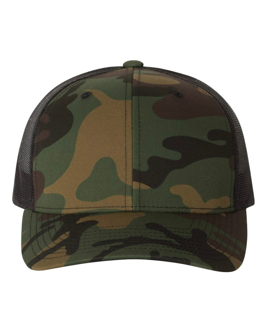 YP Classics - Retro Trucker Cap - 6606 GRN MULTICAM BLK