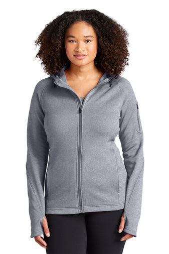 L248 Sport-Tek® Ladies Tech Fleece Full-Zip Hooded Jacket - Grey Heather