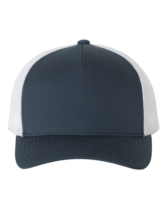 6506- YP Classics - Five-Panel Retro Trucker Cap Navy/White