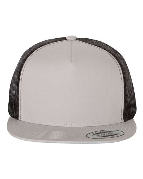 6006 YP Classics - Five-Panel Classic Trucker Cap - SLVR/BLK