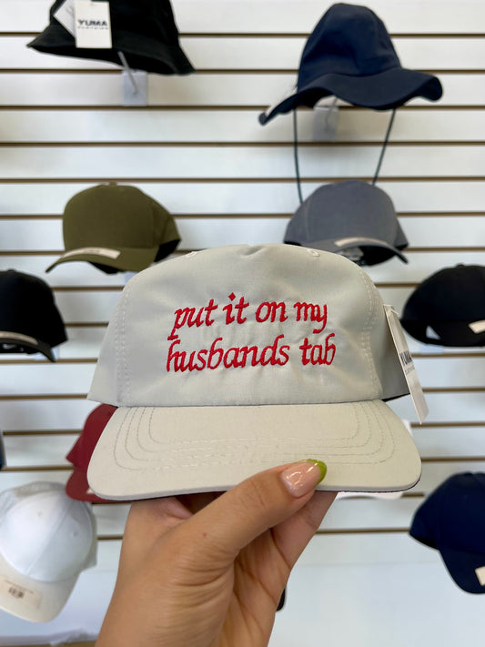 Put it on my husbands tab Hat