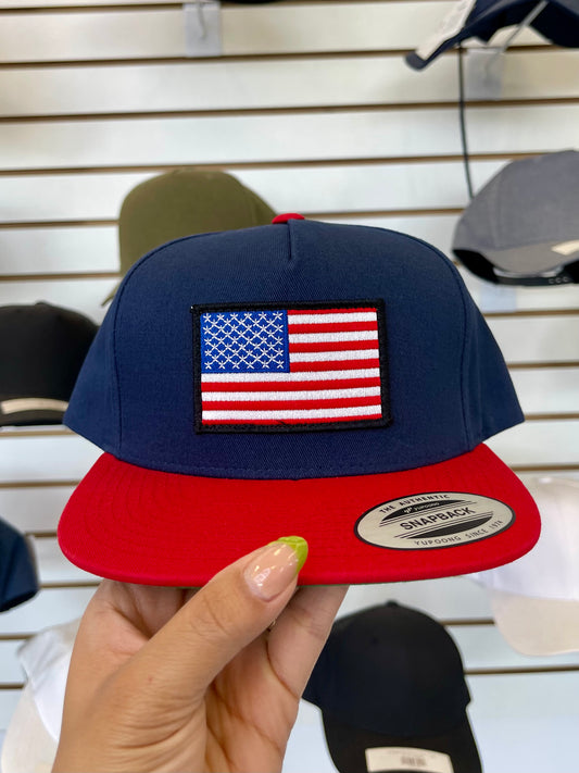 USA Flag Hat SnapBack Flat bill