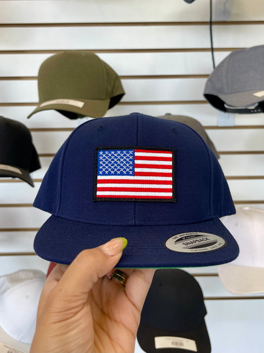 USA Flag Hat SnapBack flat bill