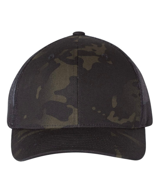 YP Classics - Retro Trucker Cap - 6606 Multicam Black/ Black